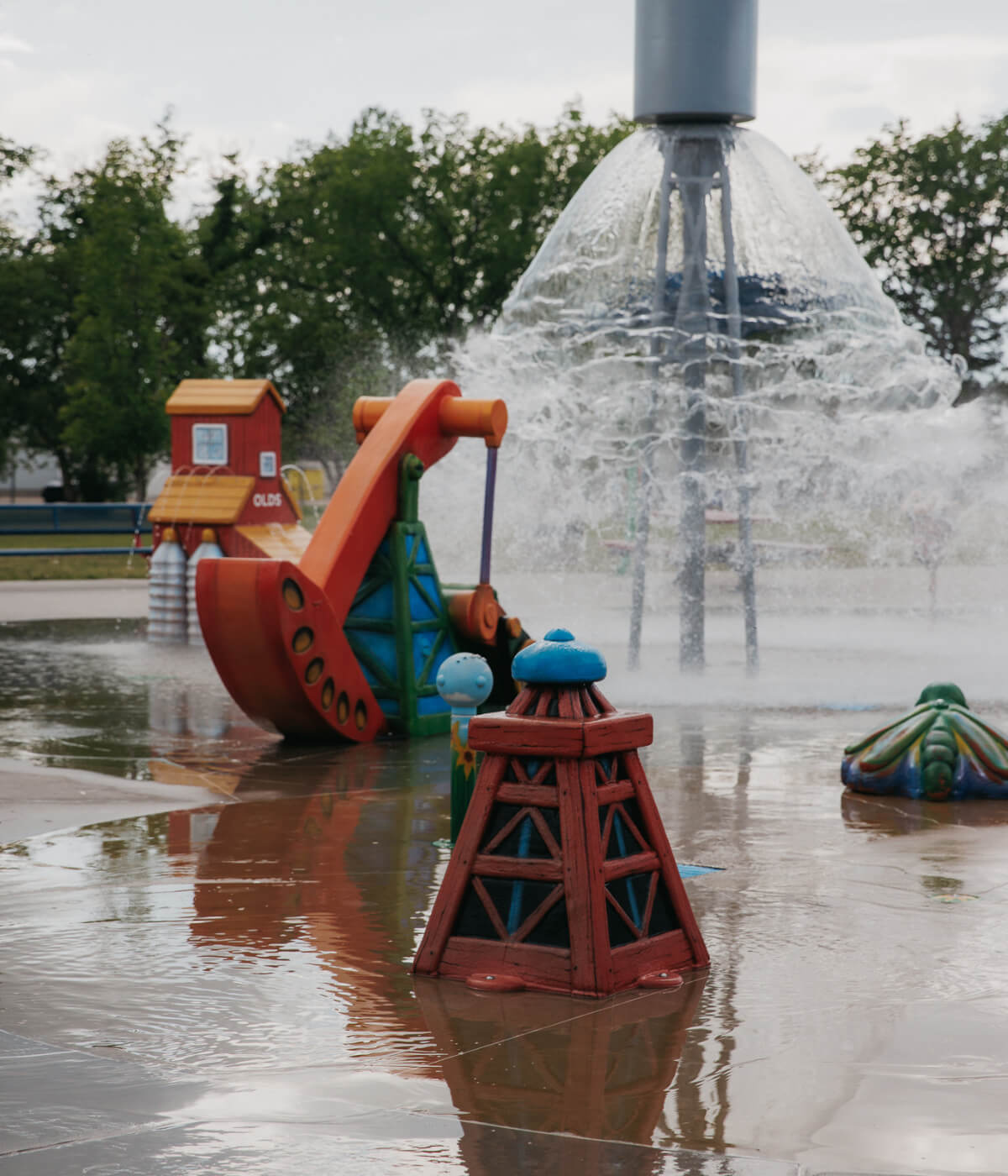 A water park in Centennial Park in Olds, Alberta