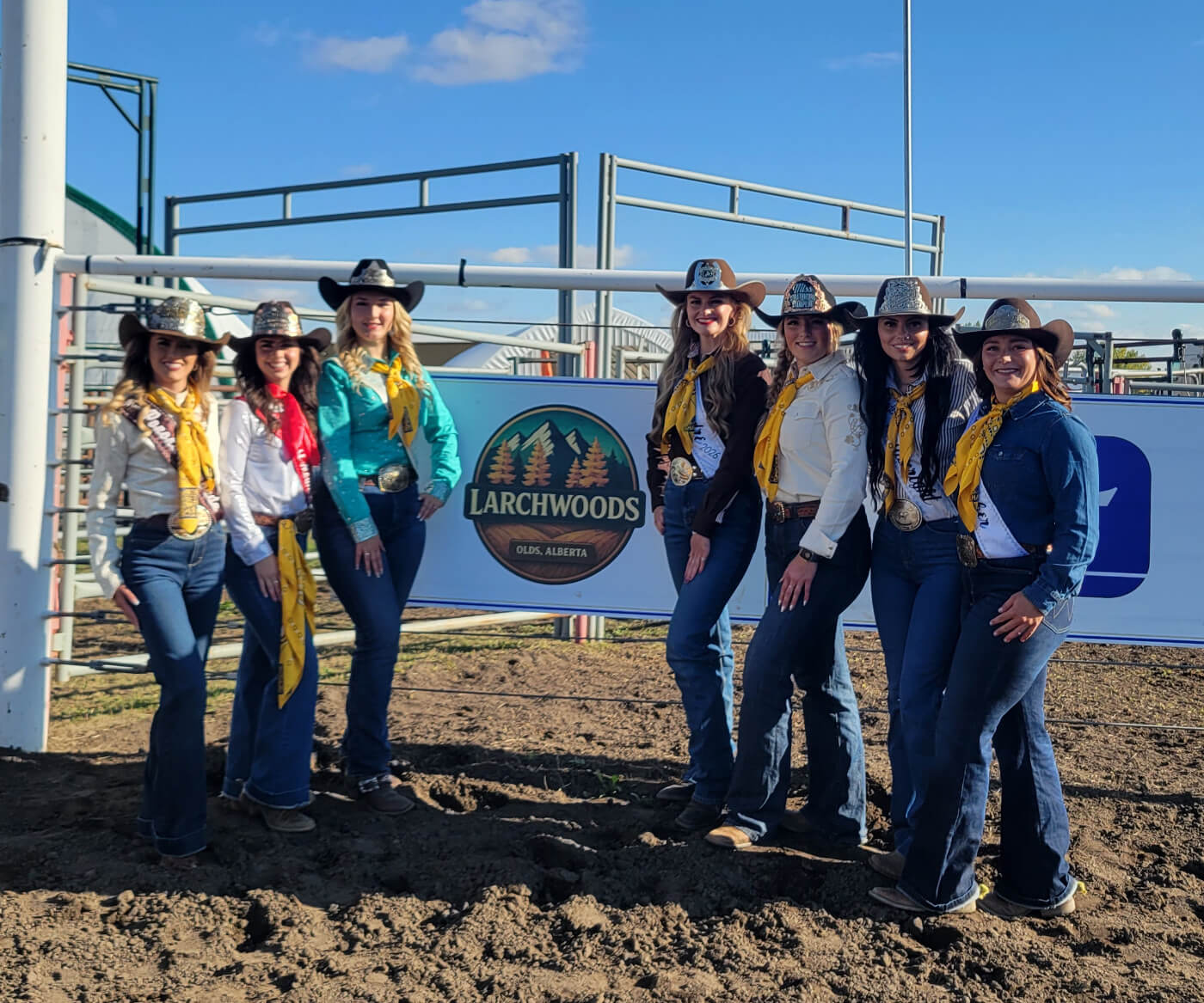 Local Rodeo Queens visiting the Larchwoods showhome during 2026 Oldstoberfest